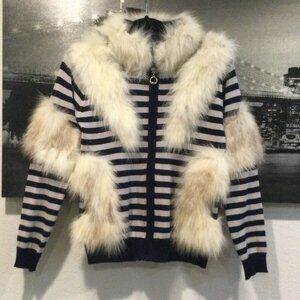 Weekend MaxMara Rabbit Fur Knit Cardigan SZ S